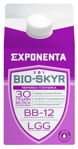 Изображение товара Напиток кисломолочный Exponenta Bio-Skyr 3 в 1 черника-голубика высокобелковый Беларусь охлажденный, 500 г