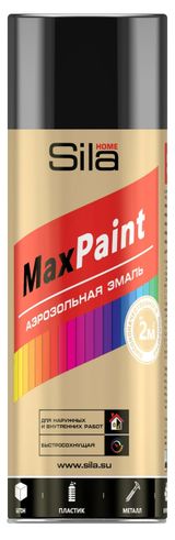 Изображение товара Эмаль Sila универсальная черная глянцевая, 520мл