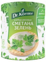 Изображение товара Хлебцы Dr. Korner хрустящие Рисовые со сметаной и зеленью, 80 г