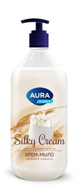 Изображение товара Крем-мыло Aura Шелк и рисовое молочко Silky Cream, 1000 мл