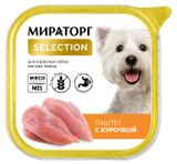Изображение товара Влажный корм для собак мелких пород «Мираторг» Selection Паштет с курочкой, 100 г