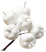 Изображение товара Набор-букет яблок «Азалия Декор» с блестками на вставках D3xL12см белый из 6 шт для цветов и подарков, 1 шт