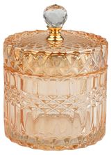 Изображение товара Шкатулка «Вещицы» стеклянная с крышкой бежевая, 9х9х11 см