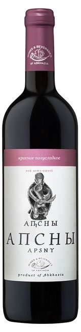 Изображение товара Вино «Вина и Воды Абхазии» Апсны красное полусладкое Абхазия, 0,75 л