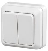 Изображение товара Выключатель Intro Quadro 2-104-01 двухклавишный белый