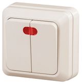Изображение товара Выключатель Intro Quadro 2-105-02 двойной с подсветкой слоновая кость