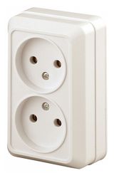 Изображение товара Розетка Intro Quadro 2-203-02 двойная без заземления слоновая кость