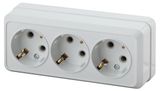 Изображение товара Розетка Intro Quadro 2-206-01 с заземлением трехместная белая