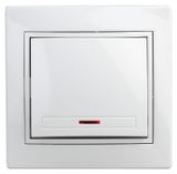 Изображение товара Выключатель Intro Plano 1-102-01 одноклавишный с подсветкой белый