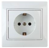 Изображение товара Розетка Intro Plano 1-202-01 с заземлением белая