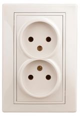 Изображение товара Розетка Intro Plano 1-204-02 без заземления двойная слоновая кость