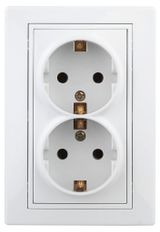Изображение товара Розетка Intro Plano 1-205-01 с заземлением двойная белый