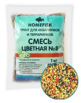 Изображение товара Грунт для аквариума HOMEFISH №8 смесь цветная 1х6, 1 кг