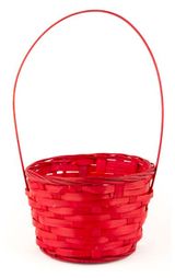 Изображение товара Корзина плетеная «Азалия Декор» бамбук красная для цветов и подарков, D16х10хH32 см