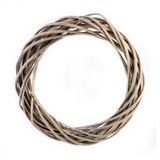 Изображение товара Венок-основа декоративный универсальный «Азалия Декор» из ротанга ива серый для цветов D25xH4 см, 1 шт