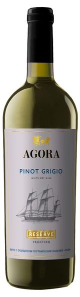 Изображение товара Вино Agora Yachting Pinot Grigio Reserve белое сухое Россия, 0,75 л