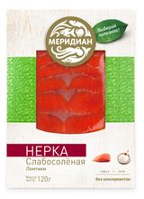 Изображение товара Нерка «Меридиан» слабосоленая ломтики, 120 г