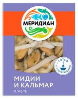 Изображение товара Мидии и кальмар «Меридиан» в желе, 200 г