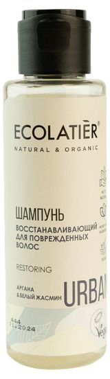 Изображение товара Шампунь для поврежденных волос Ecolatier Восстанавливающий аргана и белый жасмин, 100 мл