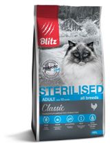 Изображение товара Сухой корм для стерилизованных кошек Blitz с курицей, 400 г