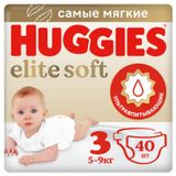 Изображение товара Подгузники Huggies Elite Soft Jumbo 3 (5-9 кг), 40 шт