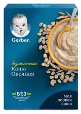 Изображение товара Каша безмолочная Gerber Моя первая каша овсяная для продолжения прикорма с бифидобактериями с 5 мес., 180 г