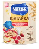 Изображение товара Каша молочная Nestle Шагайка 5 злаков мультизлаковая с овсяными хлопьями земляника садовая яблоко малина с 12 мес., 190 г