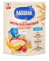 Изображение товара Каша молочная Nestlе мультизлаковая с бананом и кусочками земляники с 8 мес., 200 г