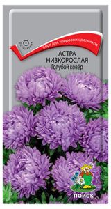 Изображение товара Семена «Поиск» Астра низкорослая Голубой ковер, 0,2 г
