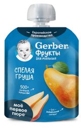 Изображение товара Пюре фруктовое Gerber  для первого прикорма Спелая груша с 4 мес., 90 г