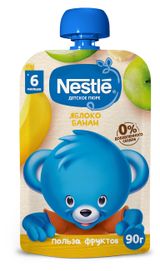 Изображение товара Пюре Nestle фруктовое яблоко и банан, 90 г