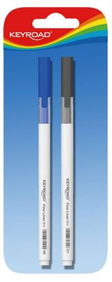 Изображение товара Набор капиллярных ручек KEYROAD Fineliner 0,4мм черный-синий, 2 шт