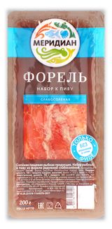 Изображение товара Набор к пиву из форели «Меридиан» слабосоленой, 200 г