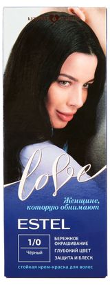 Изображение товара Крем-краска для волос Estel Love 1/0 Черный, 115 мл