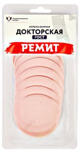 Изображение товара Колбаса вареная «Ремит» Докторская, нарезка, 150 г