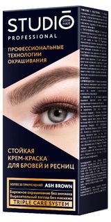 Изображение товара Крем-краска стойкая для бровей и ресниц Studio Professional Пепельно-коричневый Ash Brown, 50/30 мл