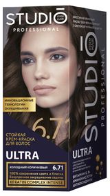 Изображение товара Крем-краска стойкая для волос Studio Professional 6.71 Холодный коричневый, 50/50/15 мл