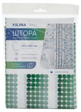 Изображение товара Штора для ванны Vilina Ритм зеленая, 180х180 см
