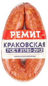 Изображение товара Колбаса полукопченая «РЕМИТ» Краковская ГОСТ, 350 г