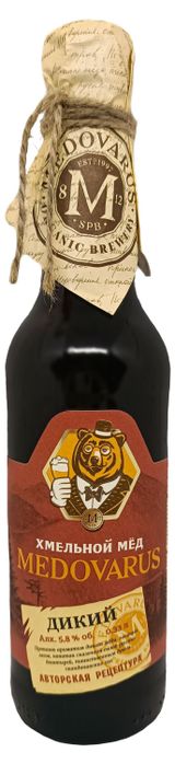 Изображение товара Медовуха Medovarus Хмельной мед Дикий 5,8%, 0,33 л