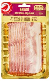 Изображение товара Бекон варено-копченый АШАН Красная птица в нарезке, 200 г