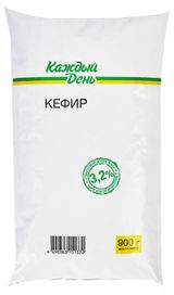 Изображение товара Кефир «Каждый день» в пакете 3,2% БЗМЖ, 900 г