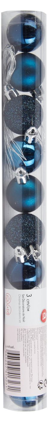 Изображение товара Набор елочных шаров Actuel синие 3 см, 10 шт