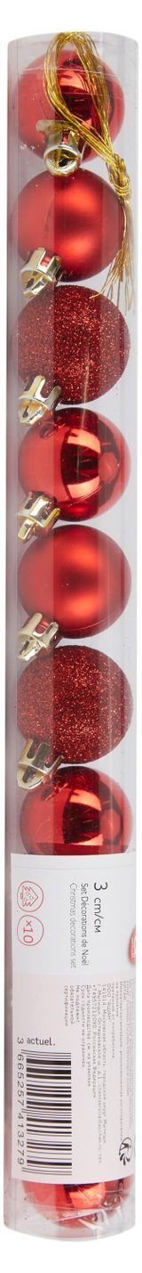 Изображение товара Набор елочных шаров Actuel красные 3 см, 10 шт