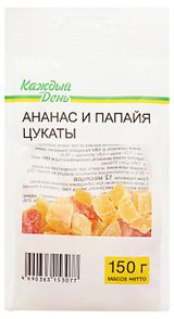 Изображение товара Цукаты «Каждый День» Папайя и Ананас, 150 г