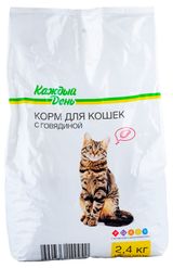 Изображение товара Сухой корм для кошек «Каждый день» с говядиной, 2,4 кг