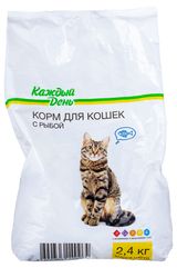 Изображение товара Сухой корм для кошек «Каждый день» с рыбой, 2,4 кг