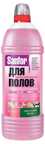 Изображение товара Средство для мытья всех видов полов Sanfor Цветочный фреш, 1 л