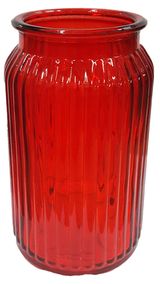 Изображение товара Ваза стеклянная декоративная настольная NinaGlass Реана красная, 20 см