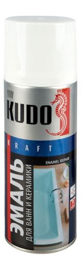 Изображение товара Аэрозольная эмаль для реставрации ванн и керамики KUDO KU-1301 белая, 520 мл